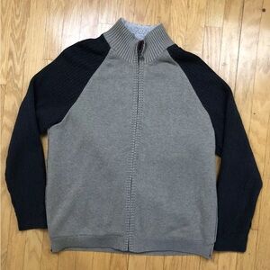 Carbon 2 Cobalt Knit Sweater Size L Mens Grey Full Zip Sherpa Lined Cotton